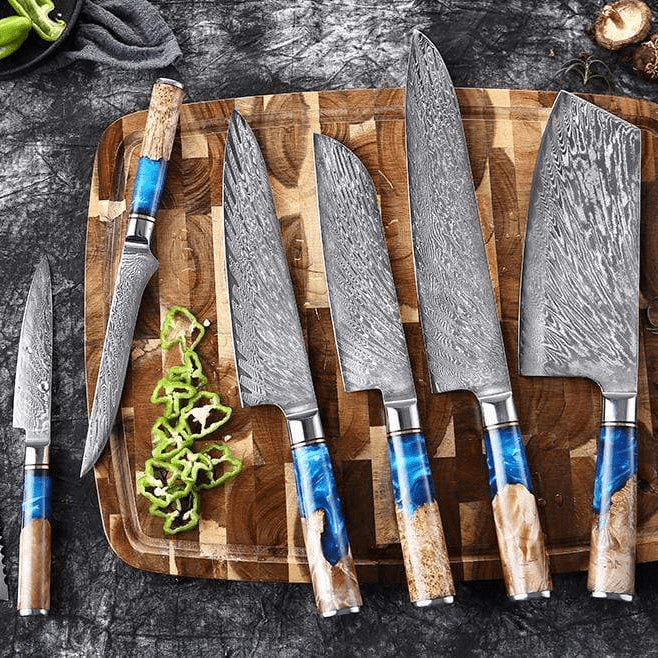 Aotsuki (青月) Sets - Japanese Damascus Steel Chef’s Knives - Image 6